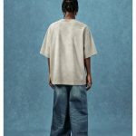 Back view of the bone heavyweight printed tee