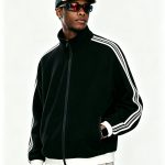 Black version of the retro track jacket