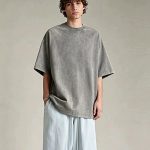 Second view of the washed burgundy heavyweight tee